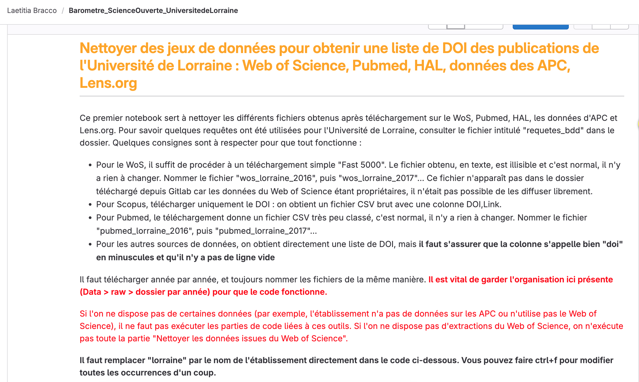 Open access rate of scientific publications for university of Lorraine