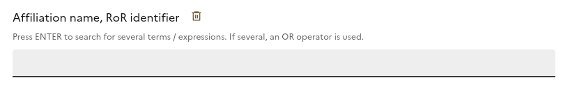 affiliations search field