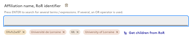 affiliations search field - RoR